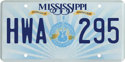 MS license plate HWA295