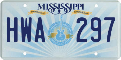 MS license plate HWA297