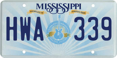 MS license plate HWA339