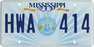 MS license plate HWA414