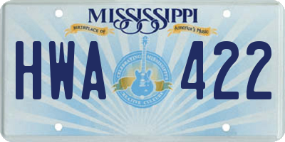 MS license plate HWA422