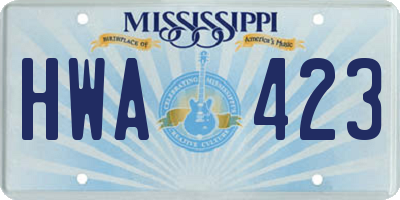 MS license plate HWA423