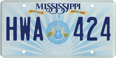 MS license plate HWA424