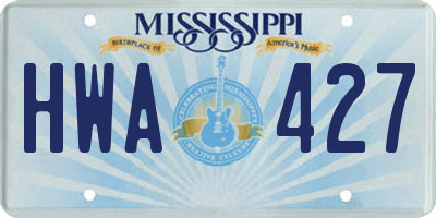 MS license plate HWA427