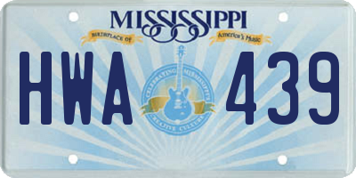 MS license plate HWA439