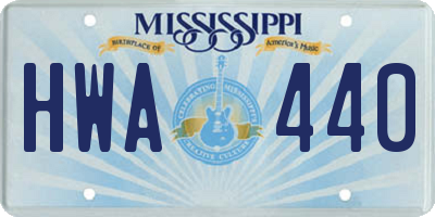 MS license plate HWA440