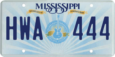 MS license plate HWA444
