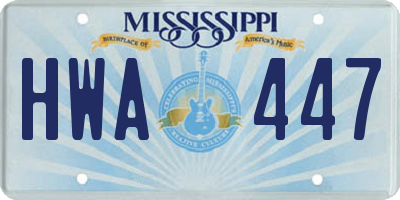 MS license plate HWA447