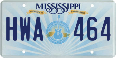 MS license plate HWA464