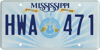 MS license plate HWA471
