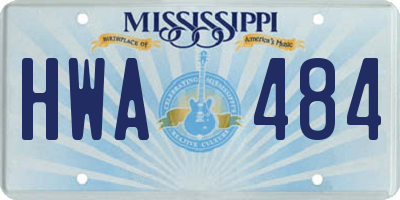 MS license plate HWA484