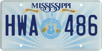 MS license plate HWA486