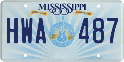 MS license plate HWA487