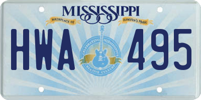 MS license plate HWA495