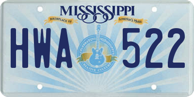 MS license plate HWA522