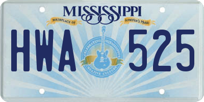 MS license plate HWA525