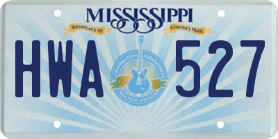 MS license plate HWA527