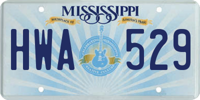 MS license plate HWA529