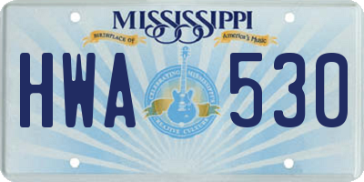 MS license plate HWA530