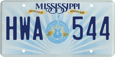 MS license plate HWA544