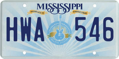MS license plate HWA546