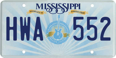 MS license plate HWA552