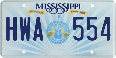 MS license plate HWA554