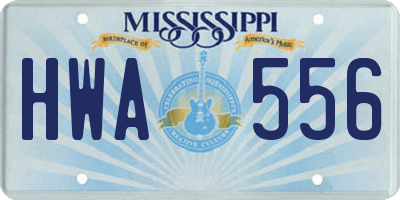MS license plate HWA556
