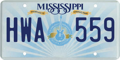 MS license plate HWA559