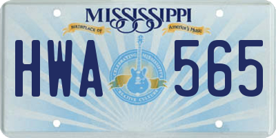 MS license plate HWA565