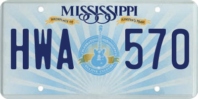 MS license plate HWA570