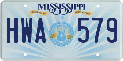 MS license plate HWA579