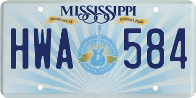MS license plate HWA584