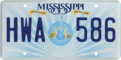 MS license plate HWA586