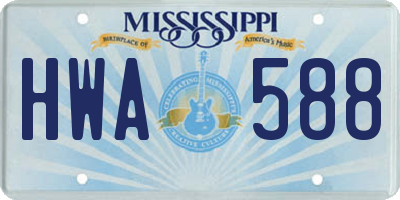 MS license plate HWA588