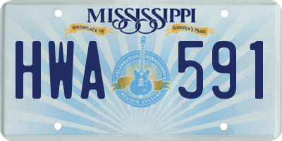 MS license plate HWA591