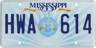 MS license plate HWA614