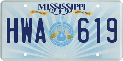 MS license plate HWA619