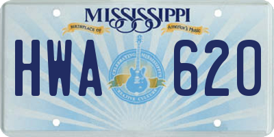 MS license plate HWA620