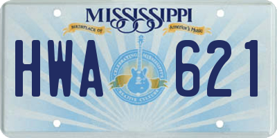 MS license plate HWA621