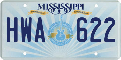 MS license plate HWA622