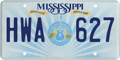 MS license plate HWA627