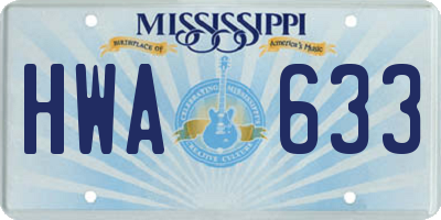 MS license plate HWA633