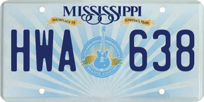 MS license plate HWA638