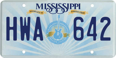MS license plate HWA642
