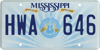 MS license plate HWA646