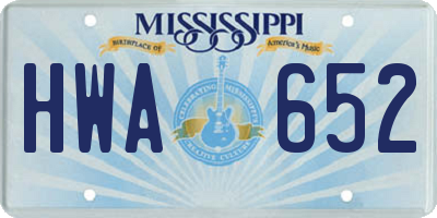 MS license plate HWA652
