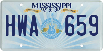 MS license plate HWA659