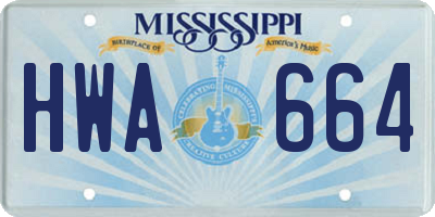 MS license plate HWA664