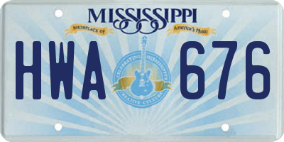 MS license plate HWA676
